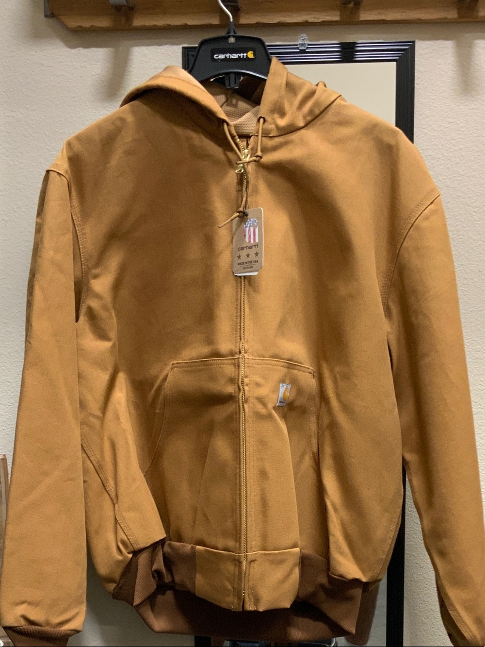 Carhartt Brown/Tan Hooded Duck Zip Jacket